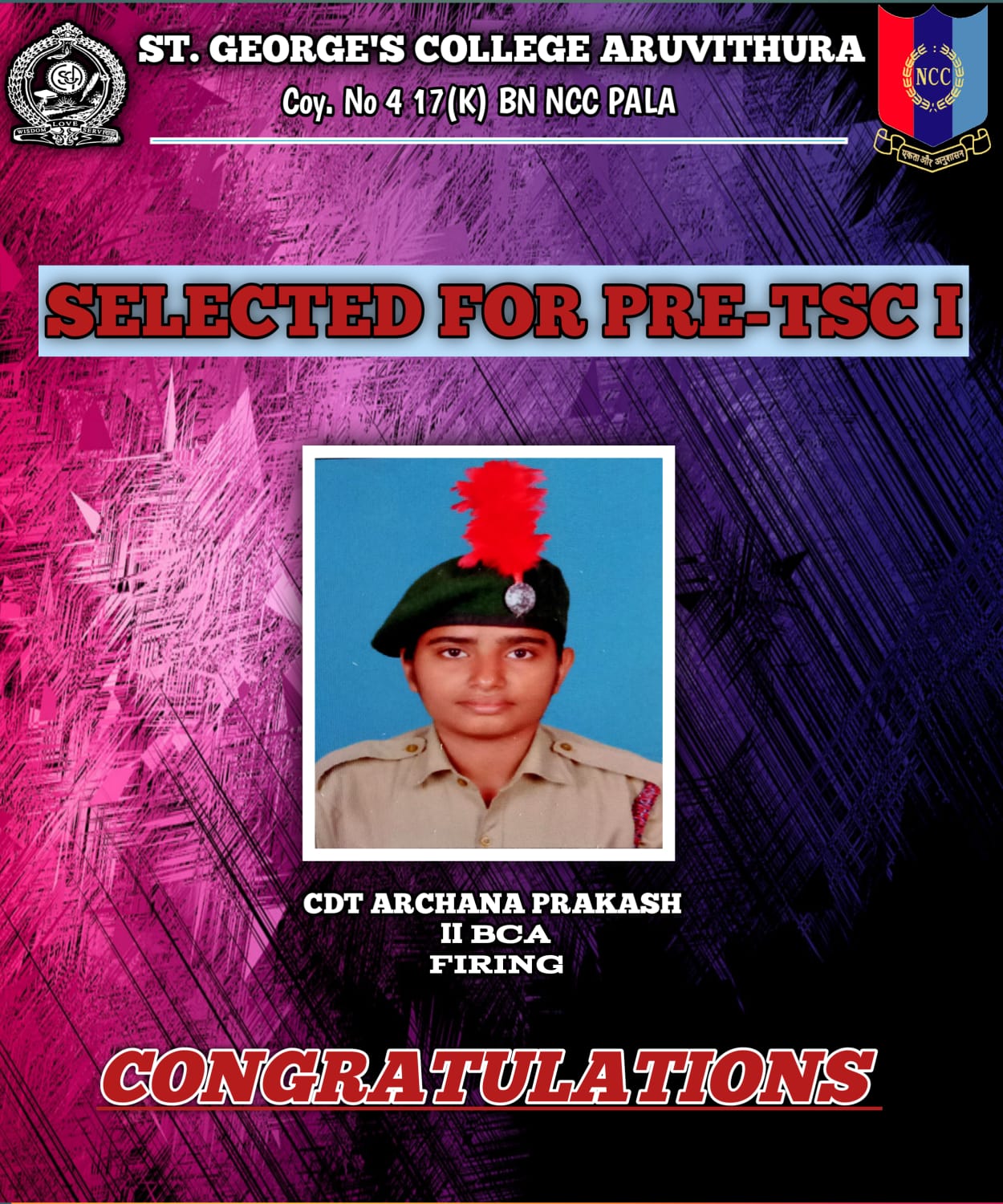 Selected for PRE-TSC I